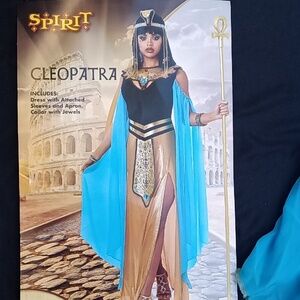 Spirit Egyptian Queen Costume with Blue and Gold Accents, Adult Large